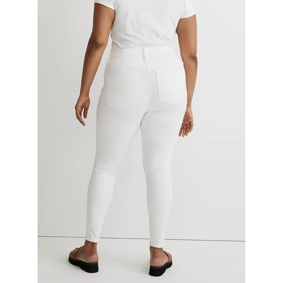 ❤️ NWT Madewell 9" Mid-Rise Skinny Crop Jeans in Pure White - Size 32 - Picture 2 of 11